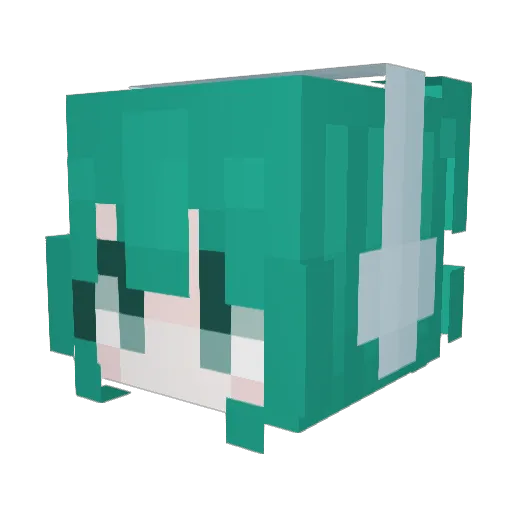 Cliqker Minecraft avatar head, 3D render