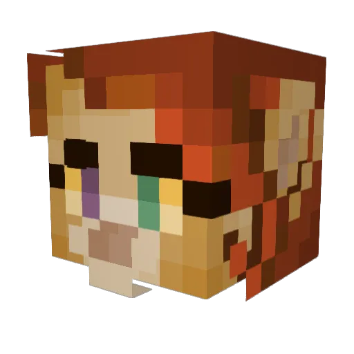 Clo0ove Minecraft avatar head, 3D render
