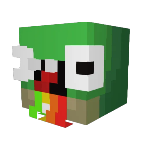 CloakedTurtle Minecraft avatar head, 3D render