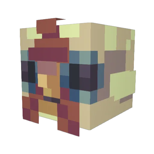 Clobi_Klaud Minecraft avatar head, 3D render