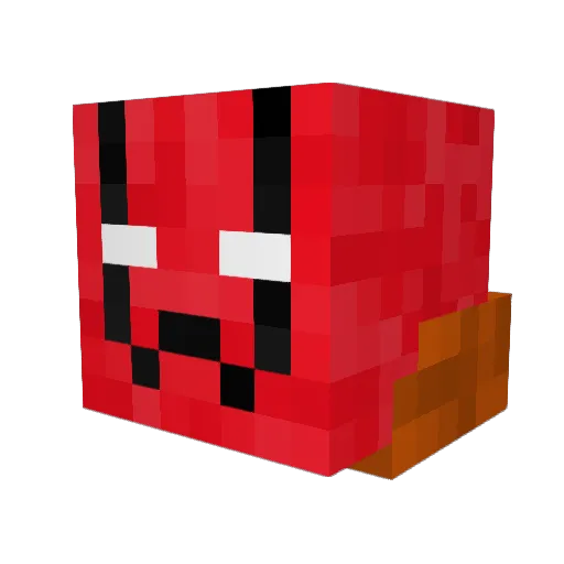 Clockamole Minecraft avatar head, 3D render
