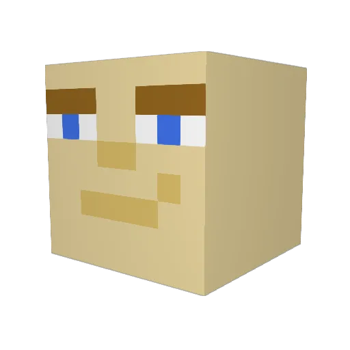 CloggedNuts Minecraft avatar head, 3D render