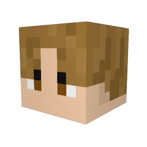 Cloooh Minecraft avatar head, 3D render