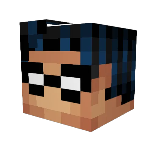 ClosedMercury Minecraft avatar head, 3D render