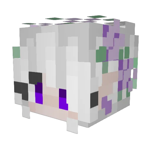 Closelined Minecraft avatar head, 3D render