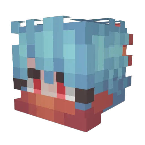 ClosingWorld Minecraft avatar head, 3D render
