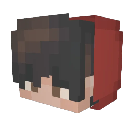 Cloud0x Minecraft avatar head, 3D render