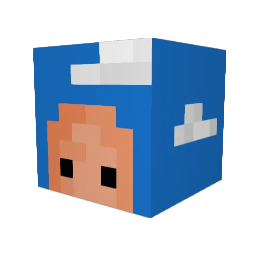 CloudClementine Minecraft avatar head, 3D render