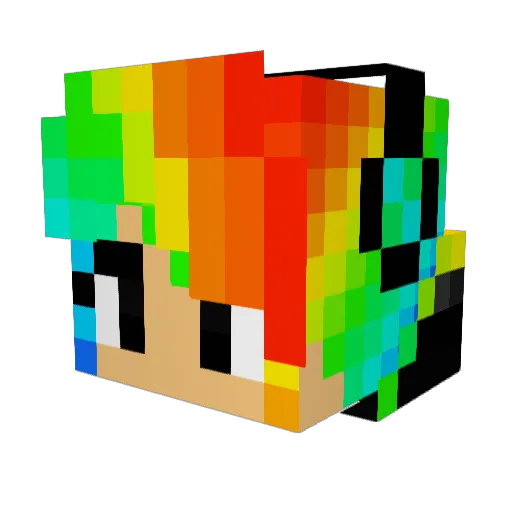 CloudGoo Minecraft avatar head, 3D render