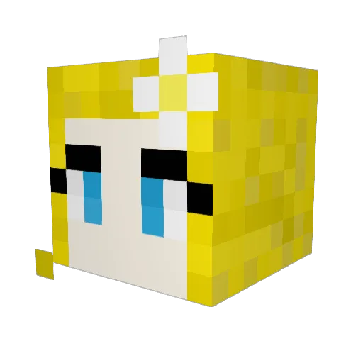 CloudIris Minecraft avatar head, 3D render
