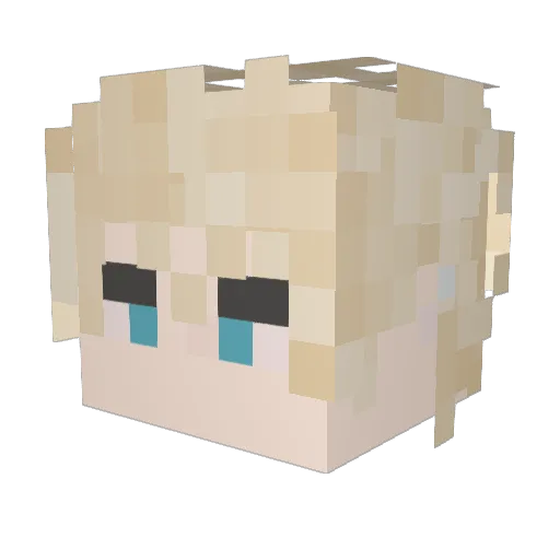 CloudLight Minecraft avatar head, 3D render