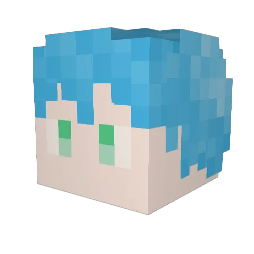 CloudRime Minecraft avatar head, 3D render
