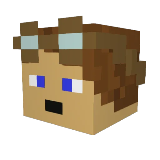 CloudShooter Minecraft avatar head, 3D render