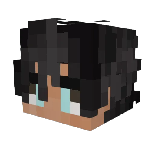 CloudSword Minecraft avatar head, 3D render