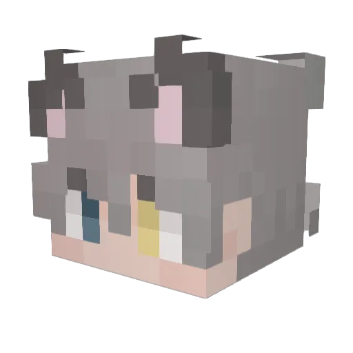 CloudWhiskers Minecraft avatar head, 3D render