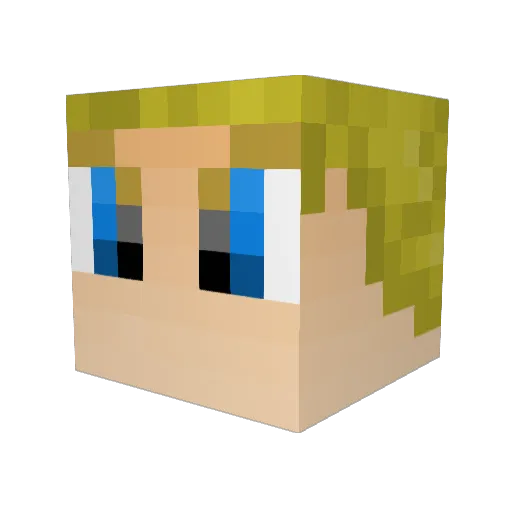 Cloud_2012 Minecraft avatar head, 3D render