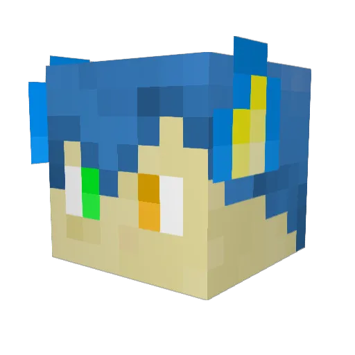 Cloud_Miner_2 Minecraft avatar head, 3D render