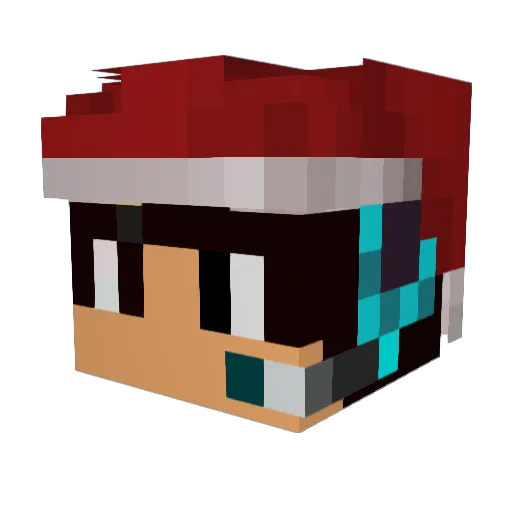 Cloud_Xiao Minecraft avatar head, 3D render