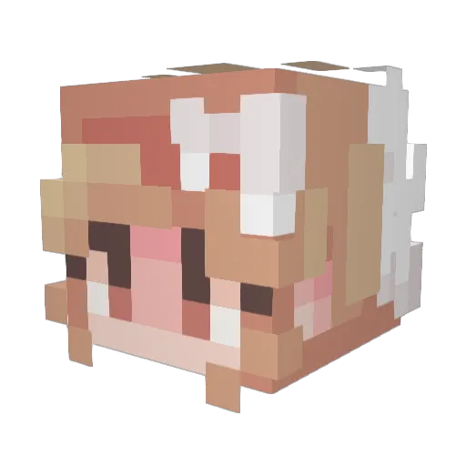 Cloud_puffed Minecraft avatar head, 3D render