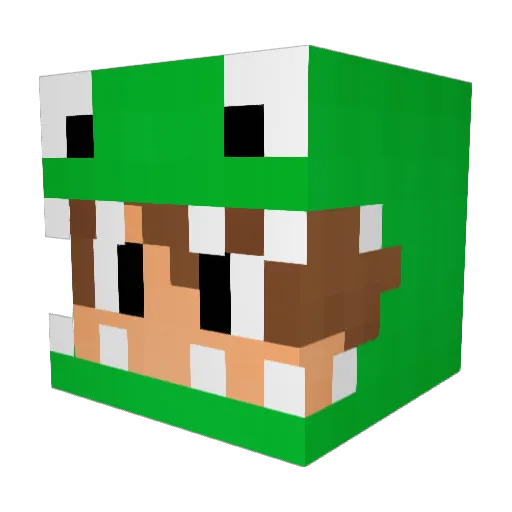 Cloudah Minecraft avatar head, 3D render