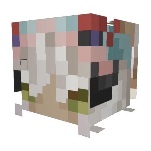 CloudedRainbow Minecraft avatar head, 3D render