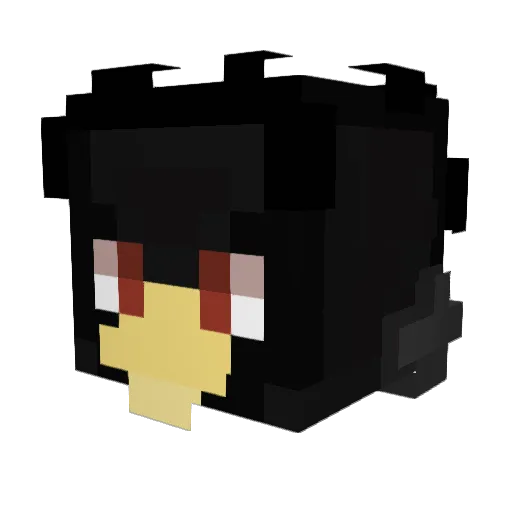 Cloudedcrow Minecraft avatar head, 3D render