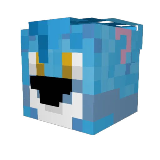 Cloudlesss Minecraft avatar head, 3D render