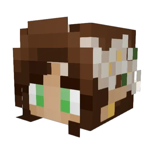 Cloudra_ Minecraft avatar head, 3D render