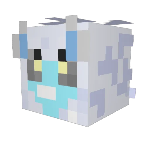 CloudsyPuppyPaws Minecraft avatar head, 3D render