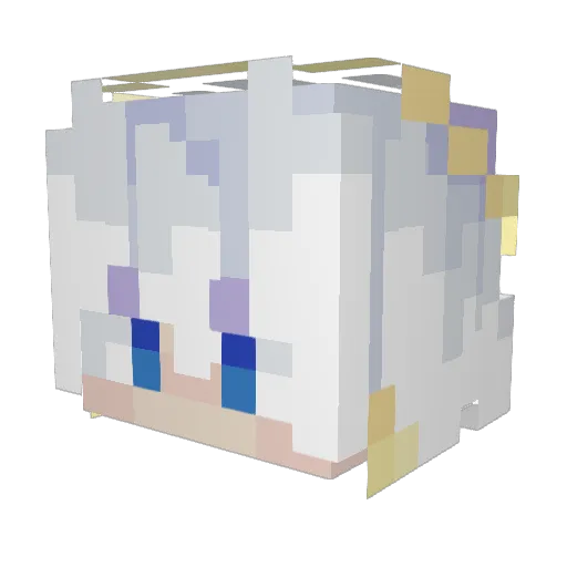 Cloudwashed Minecraft avatar head, 3D render