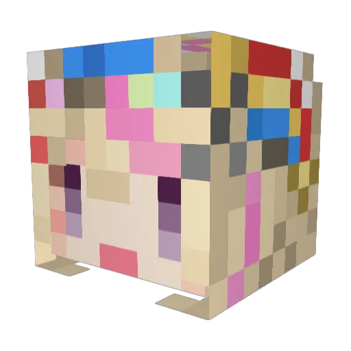 CloudxMiku Minecraft avatar head, 3D render