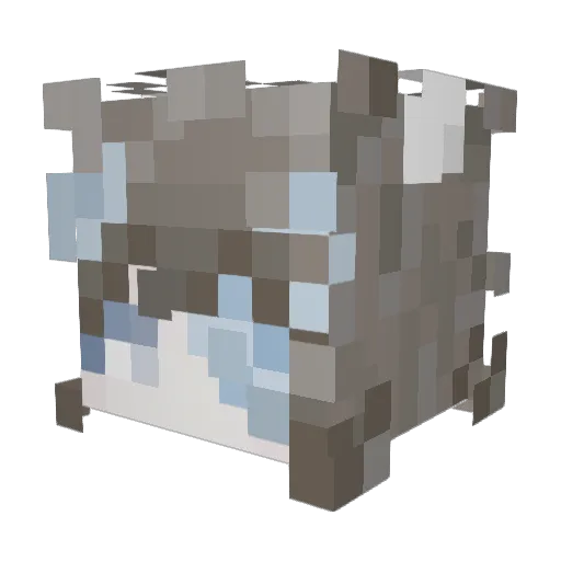 CloudyMel Minecraft avatar head, 3D render