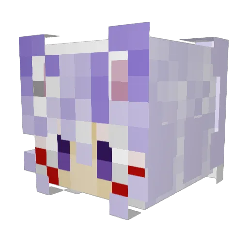 CloudyVixen Minecraft avatar head, 3D render
