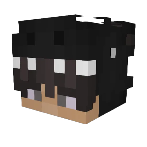 Clouqt Minecraft avatar head, 3D render