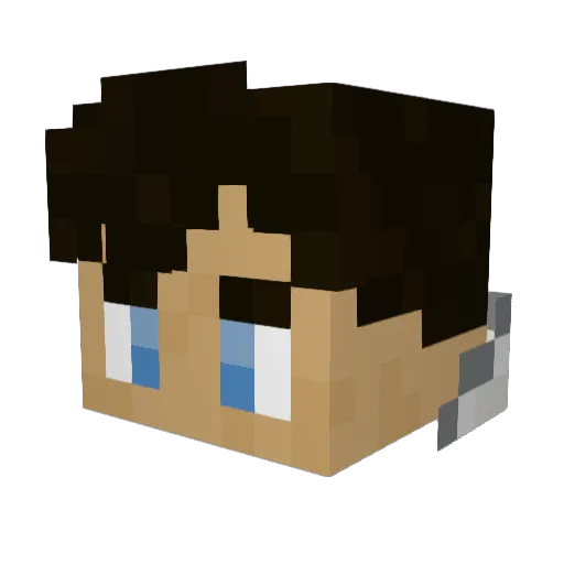 CloutMasterCam Minecraft avatar head, 3D render