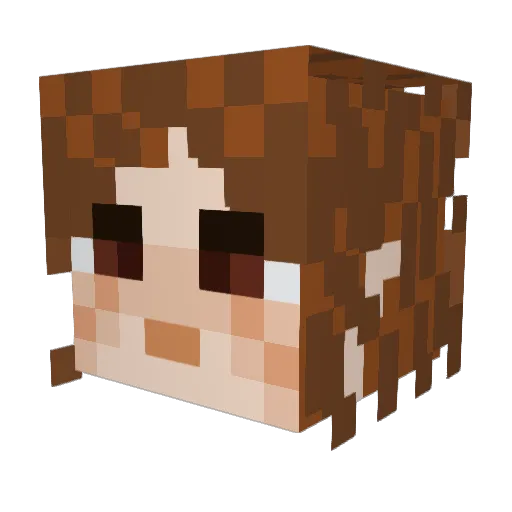 Cloutea Minecraft avatar head, 3D render