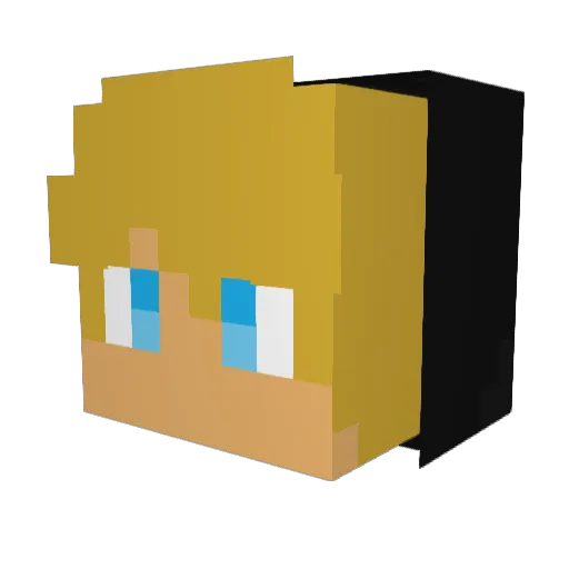 Clouthelper Minecraft avatar head, 3D render