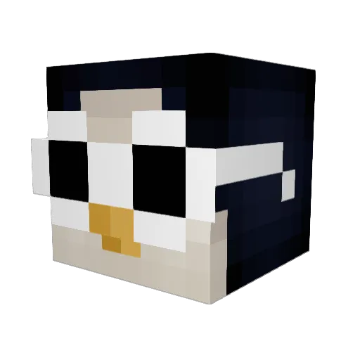 Cloutpenguin Minecraft avatar head, 3D render