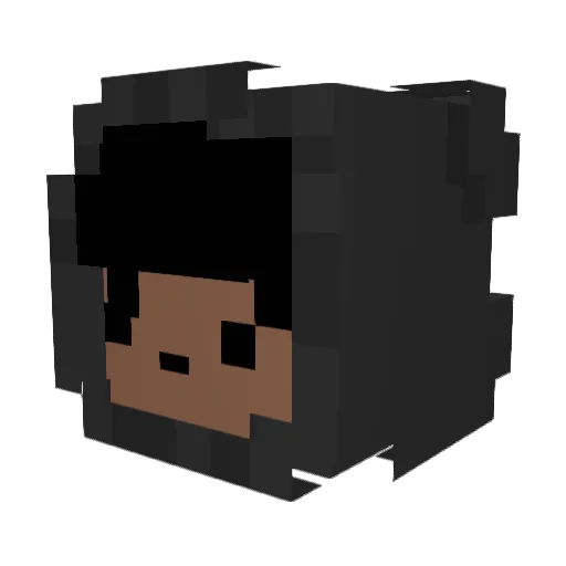 Clouxed Minecraft avatar head, 3D render