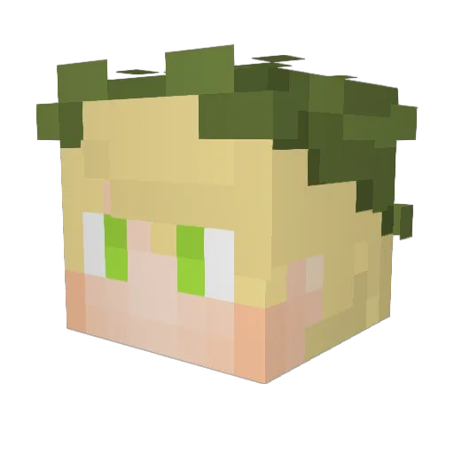 CloverUTY Minecraft avatar head, 3D render