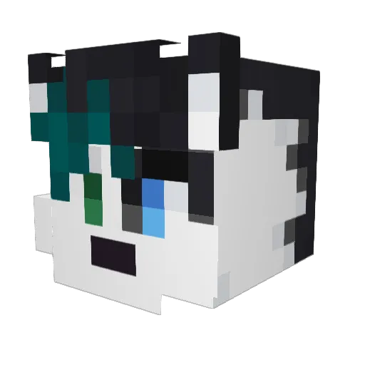 Cloveylu Minecraft avatar head, 3D render