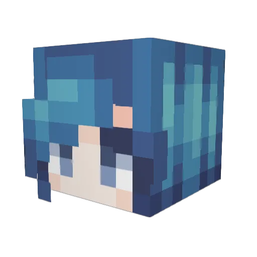 Clowina Minecraft avatar head, 3D render