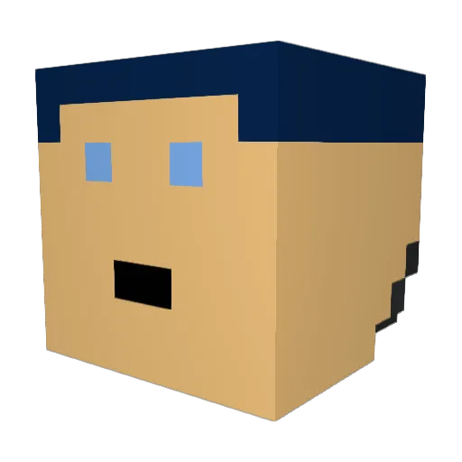 Clown32 Minecraft avatar head, 3D render