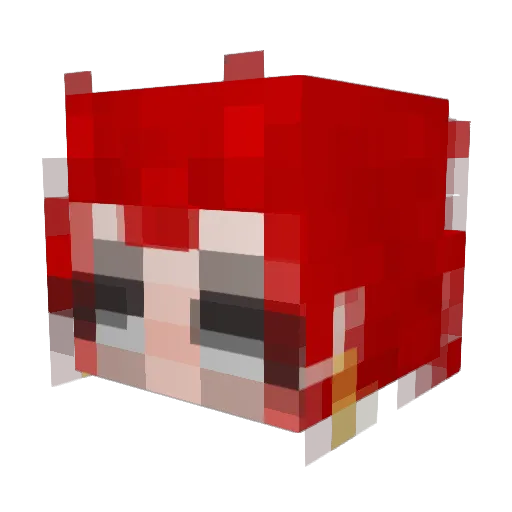 Clown63 Minecraft avatar head, 3D render