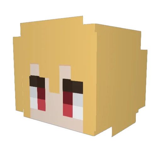 ClownCharlotte Minecraft avatar head, 3D render