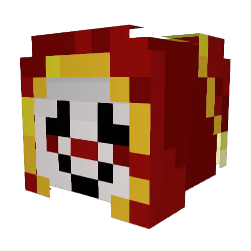 ClownJu1ce Minecraft avatar head, 3D render