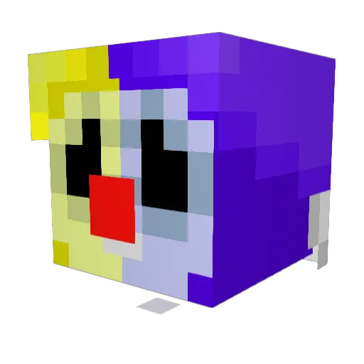 ClownMask_ Minecraft avatar head, 3D render