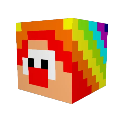 ClowneN Minecraft avatar head, 3D render