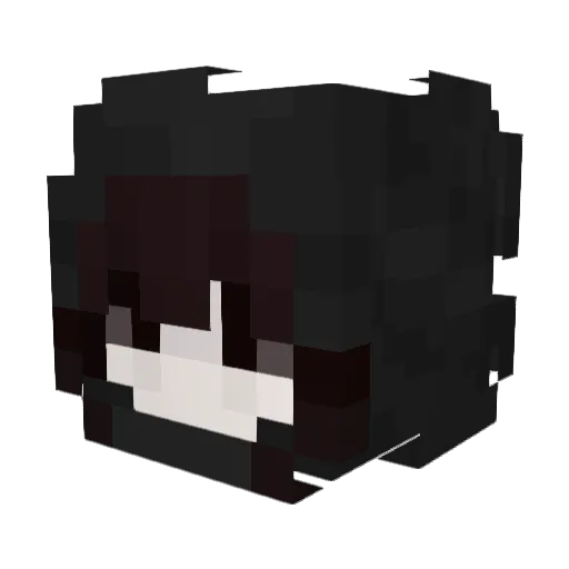 Clownfoxy Minecraft avatar head, 3D render