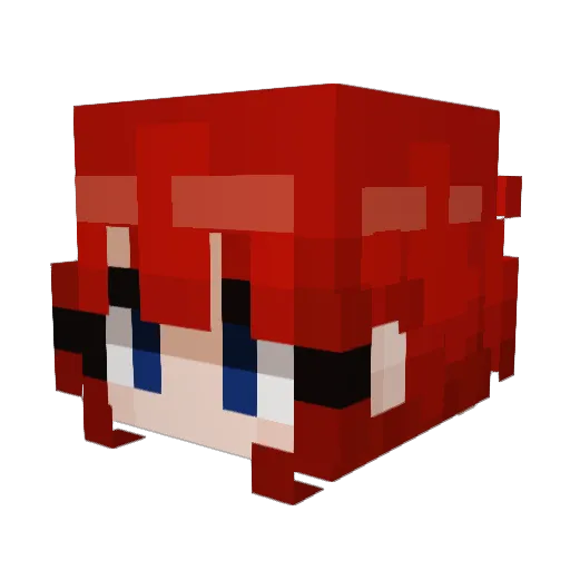 Clownfull Minecraft avatar head, 3D render